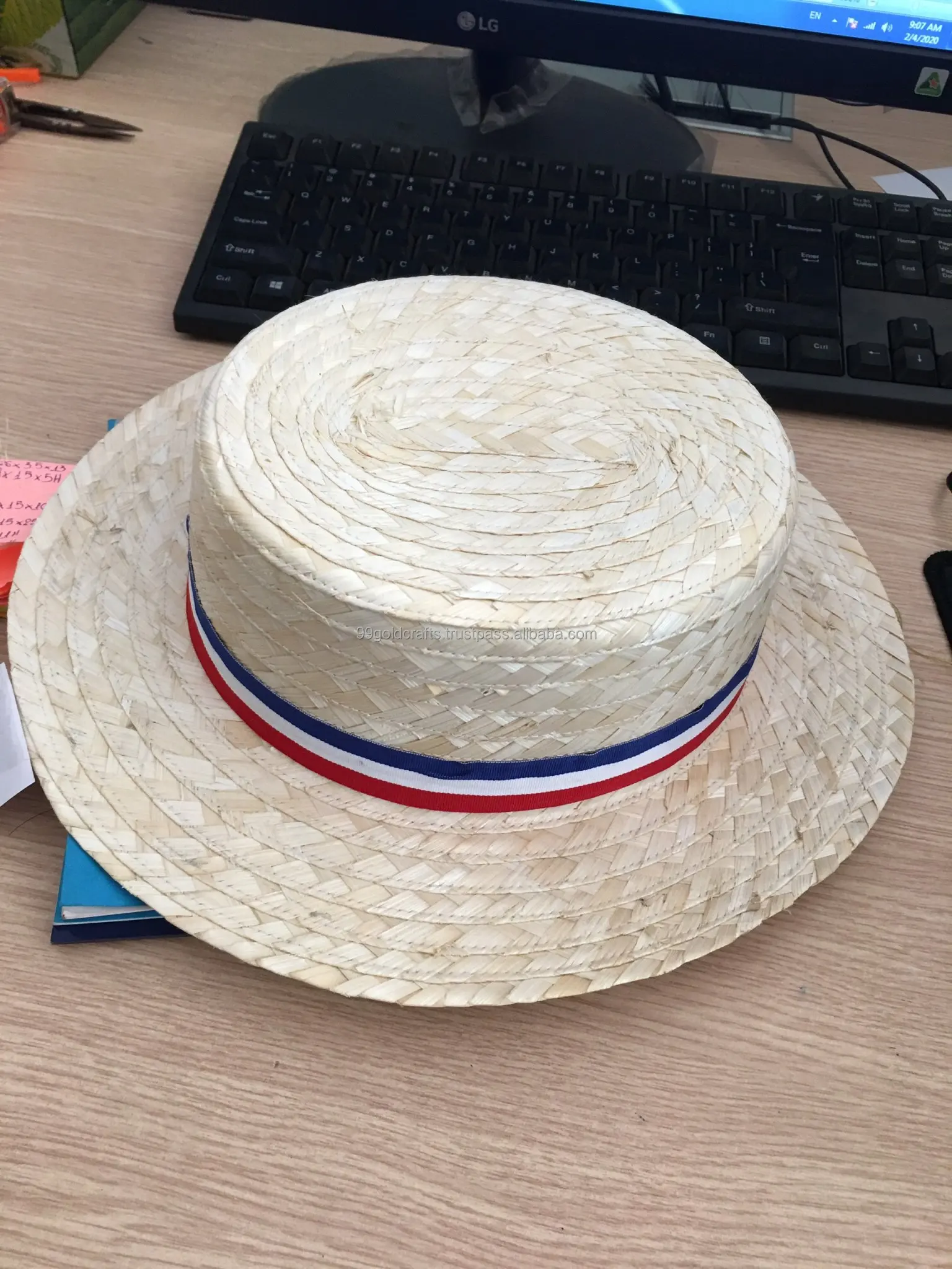 Оптовая продажа разноцветная шляпа сомбреро в ковбойском стиле с логотипом трава материал для деловых и Праздничных Украшений