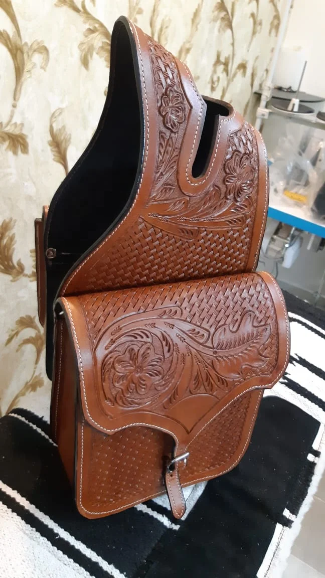 Best Offers Real Leather Western Designer Tooled Carved Horse Saddle Bag For Horse Set Low Prices By Suppliers