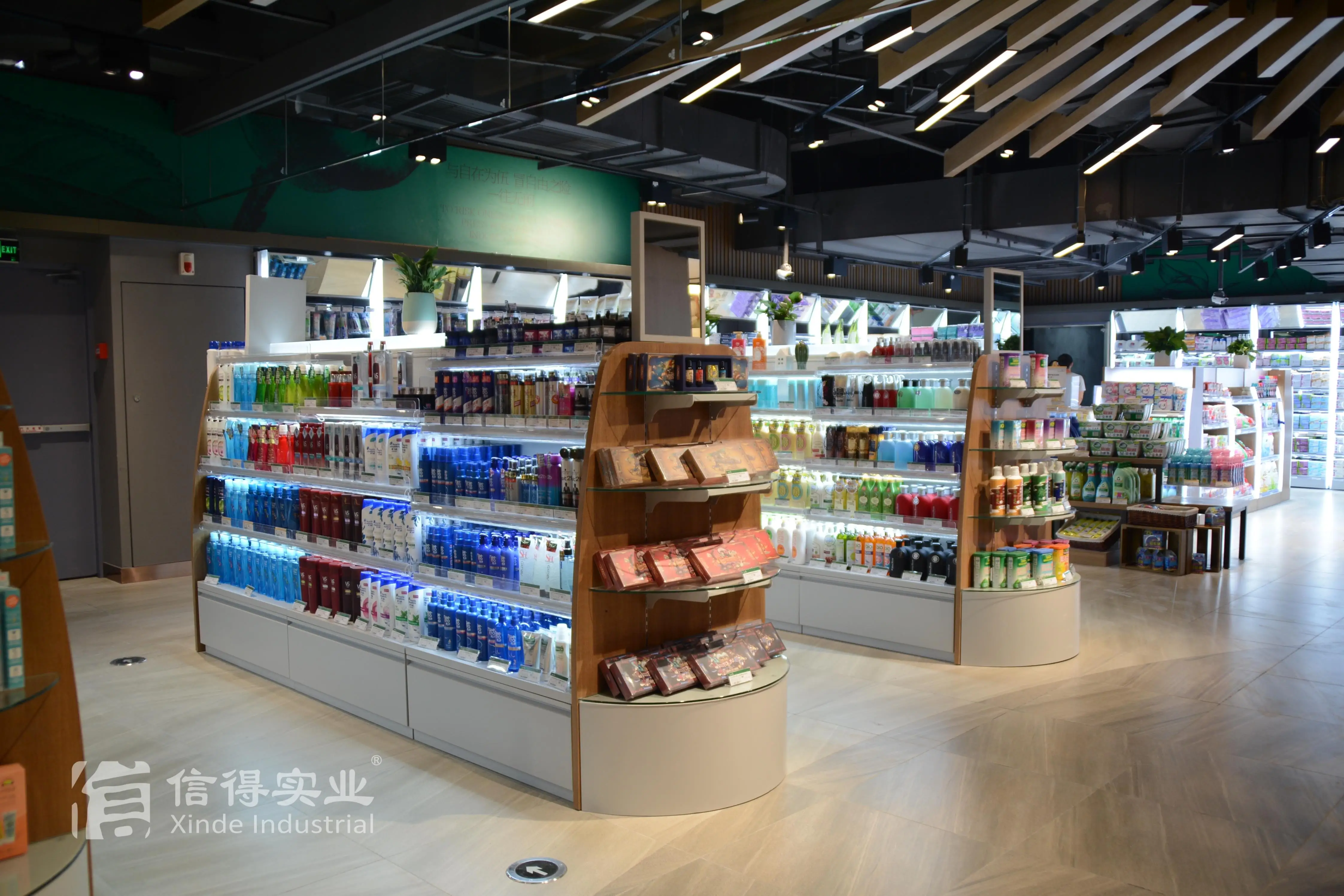 Popular Wooden Fruits And Vegetable Display Shelf Steel Wooden Combined Shelf Supermarket Steel Wood Shelf