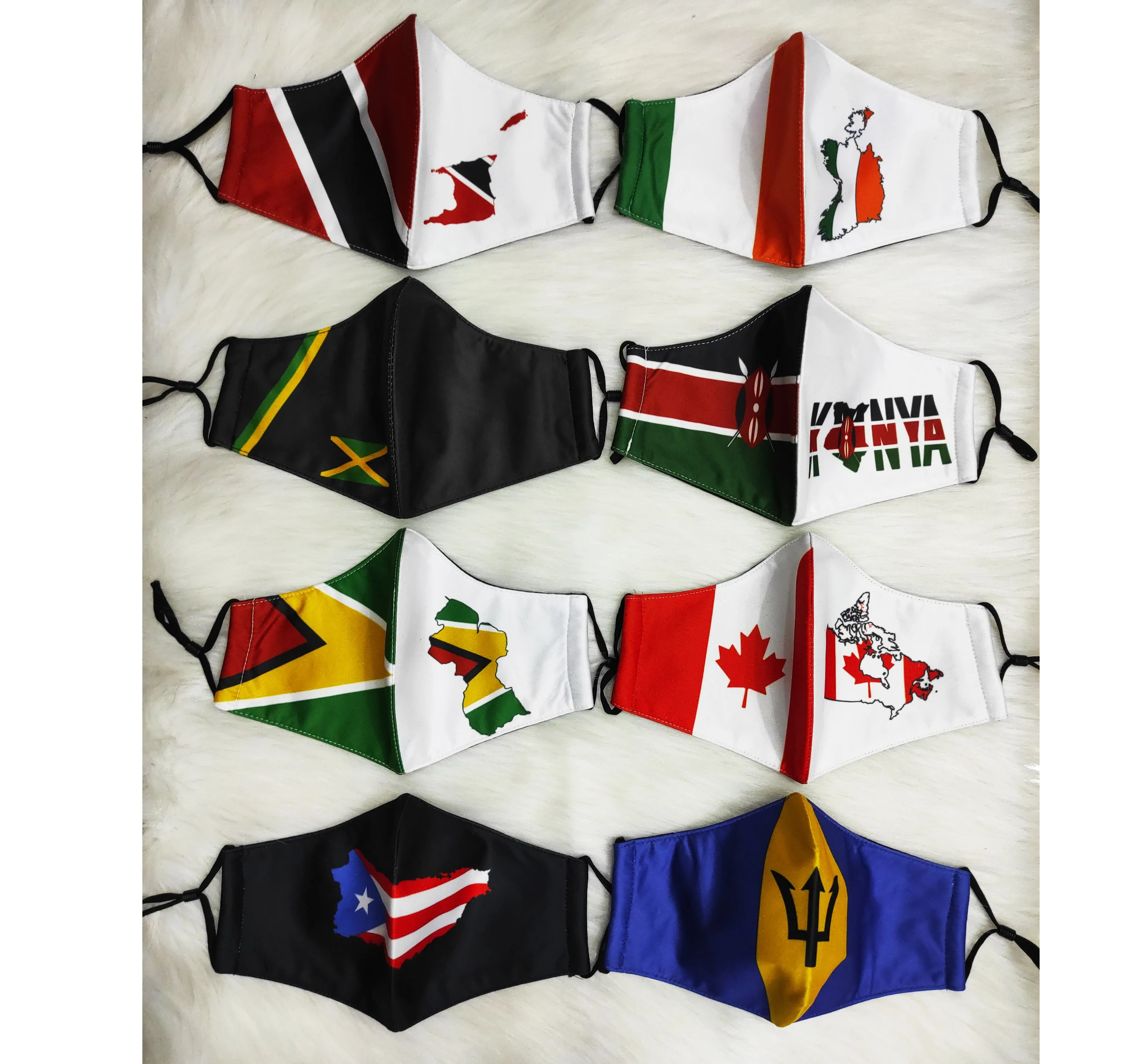Cheap Country Flag face mas k Jamacian Barbados Trinidad Face Manufacturer Wholesale facemas k printed with national flags