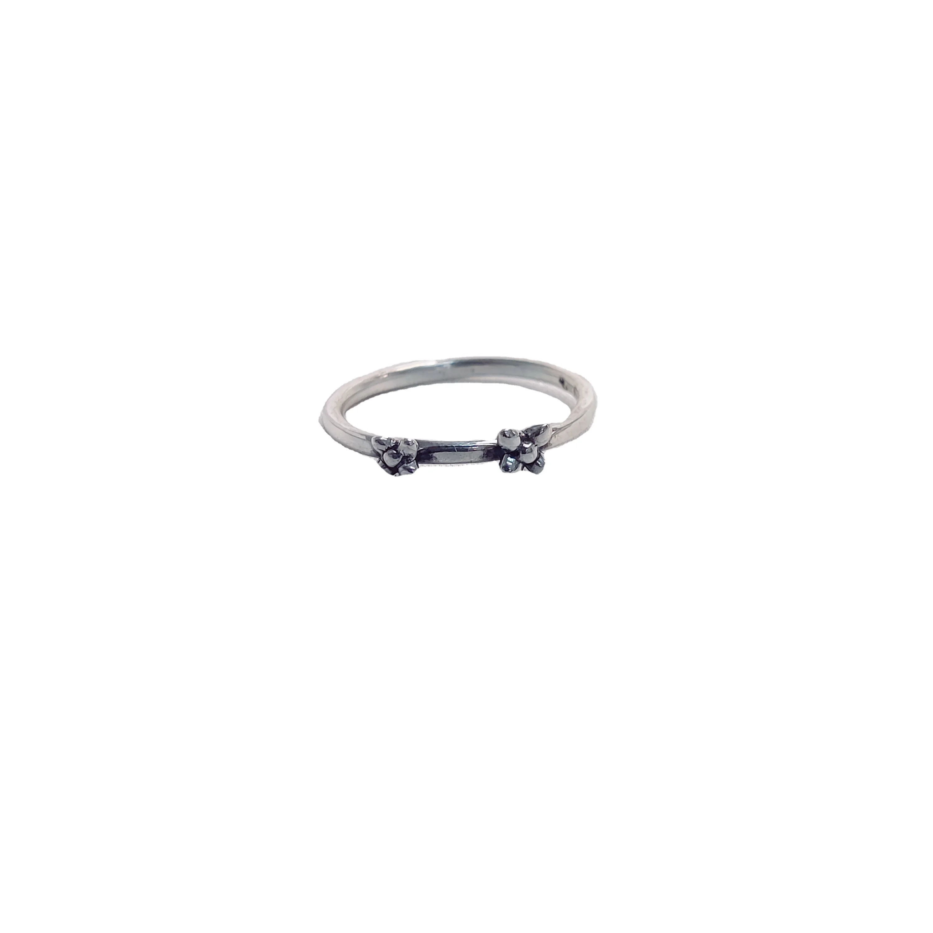 Attractive Jewelry tiny Rings two flower Designer Ring 925 sterling Silver Rings manufacturers And Wholesaler from india Grab it
