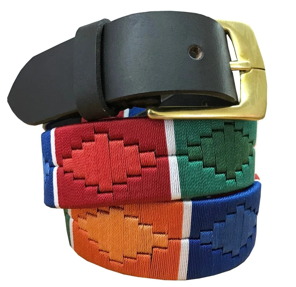 Wholesale Premium Argentina Leather polo Embroidery Belts High Quality handstitched English horse racing products from India