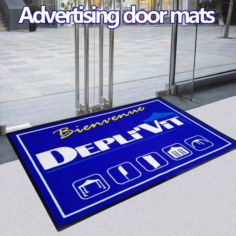 Custom commercial logo nylon rubber floor mat Entry Brand Door Mats Non Slip advertising mats