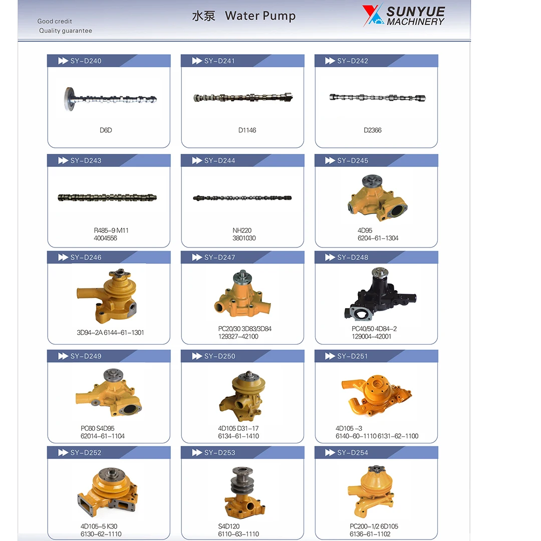 PC400-1 WA350-1 SA6D110 S6D110 6D110 Water Pump For Excavator Wheel Loader 6138-61-1860 6138-61-1400 6138-61-1401