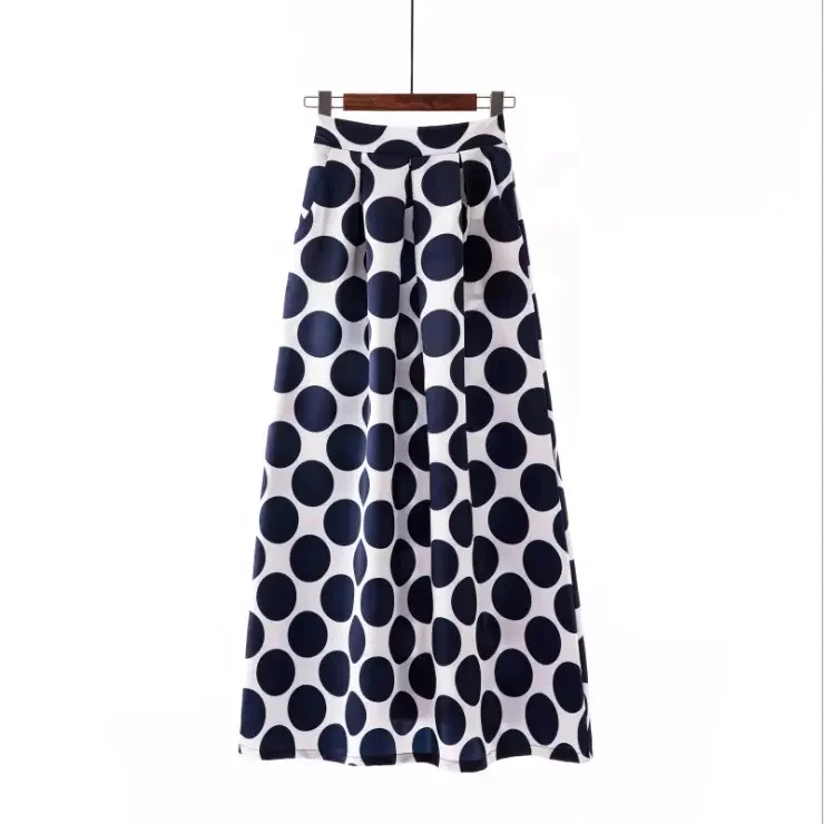 Women Summer Skirts 2022 Vintage Printed Chiffon Skirt Bow Waist Casual Holiday Beach Midi Skirt With Lining New Design