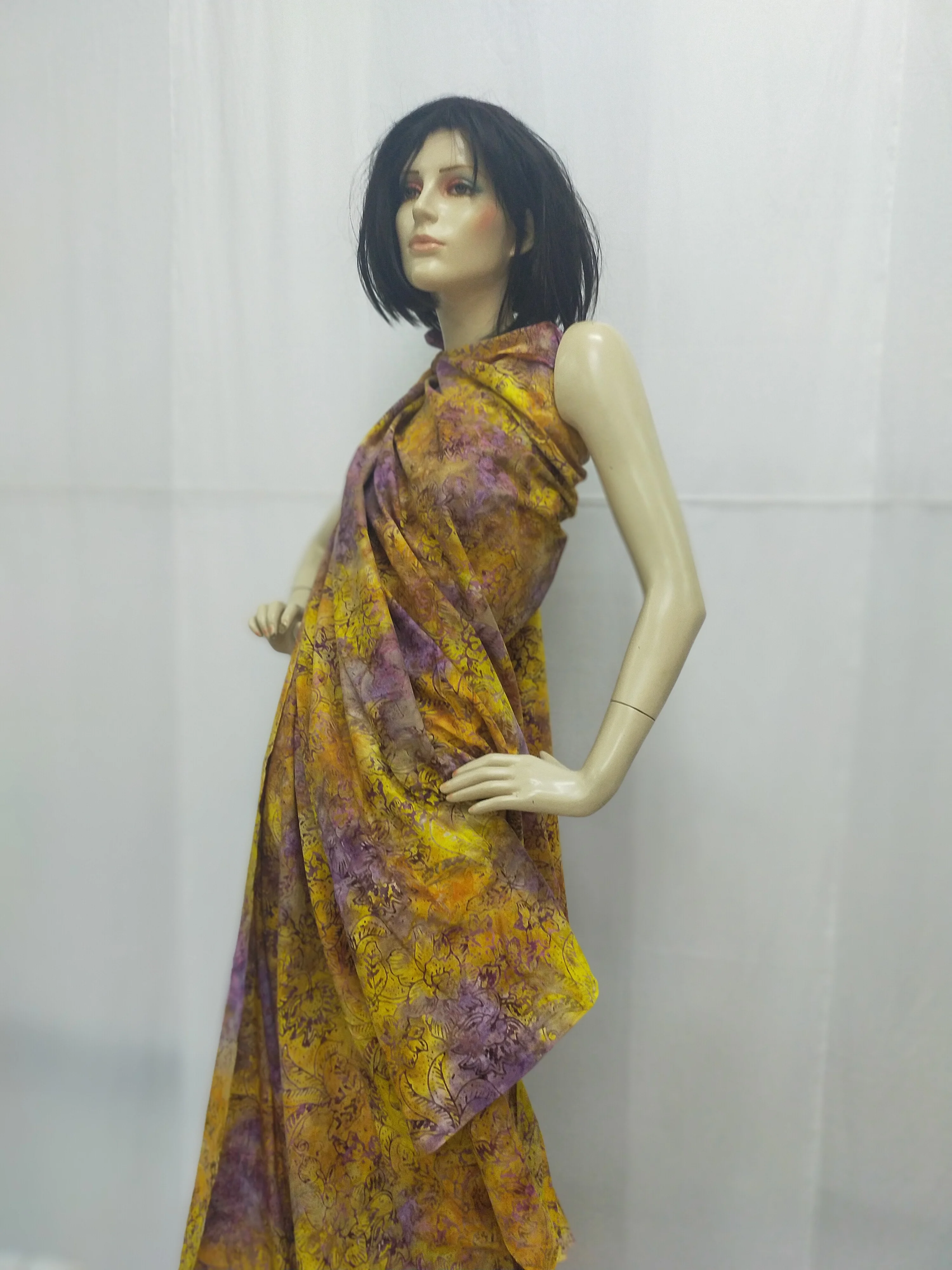  Legong Batik желтая Орхидея хлопчатобумажная ткань материал продажа за метр Премиум качество из Индонезии по конкурентоспособной