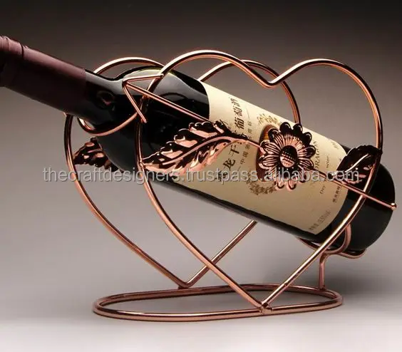India Craft Human Arts Wine Bottle And Holder Decorative Anti Slip Display Metal Iron Wire Beer Bottle Stand Single Piece