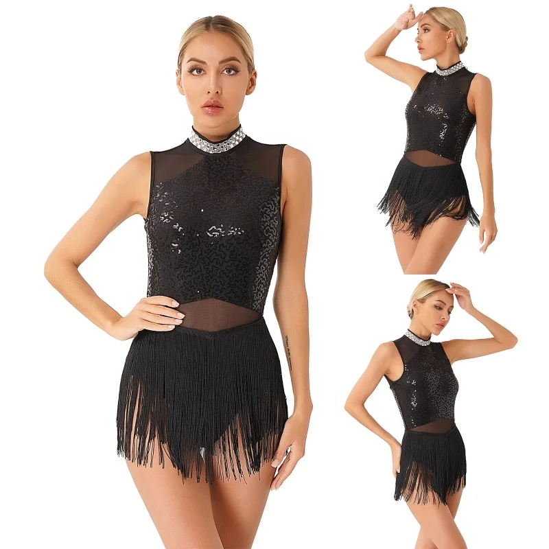 Stage Dance Wear Latin Ballroom Dance Dresses Latin Tango Rumba Cha-Cha Samba Performance Costume Sexy Dance Wear Training