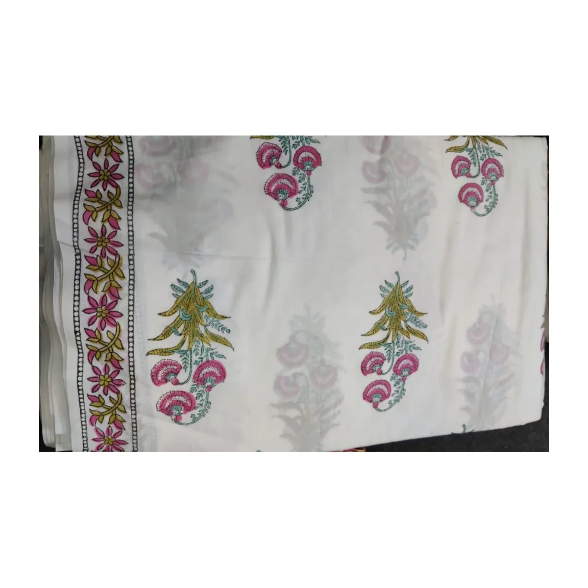 Хлопчатобумажная печатная ткань jaipuri с цветочным принтом Sanganeri Yardage для рукоделия производитель одежды ручной блок Jaipur