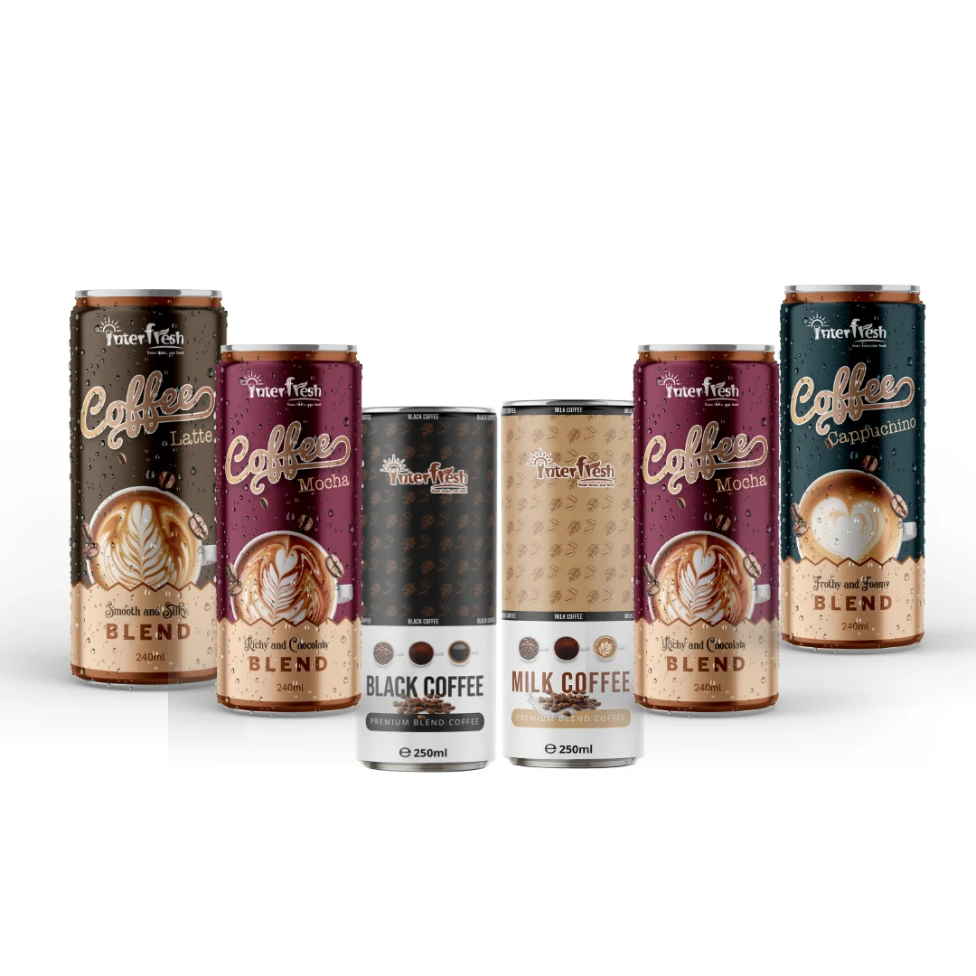 Высококачественные растворимые черные кофейные напитки 250mk Robusta Arabica OEM бесплатный образец кофе с молоком низкая цена вкус сахара