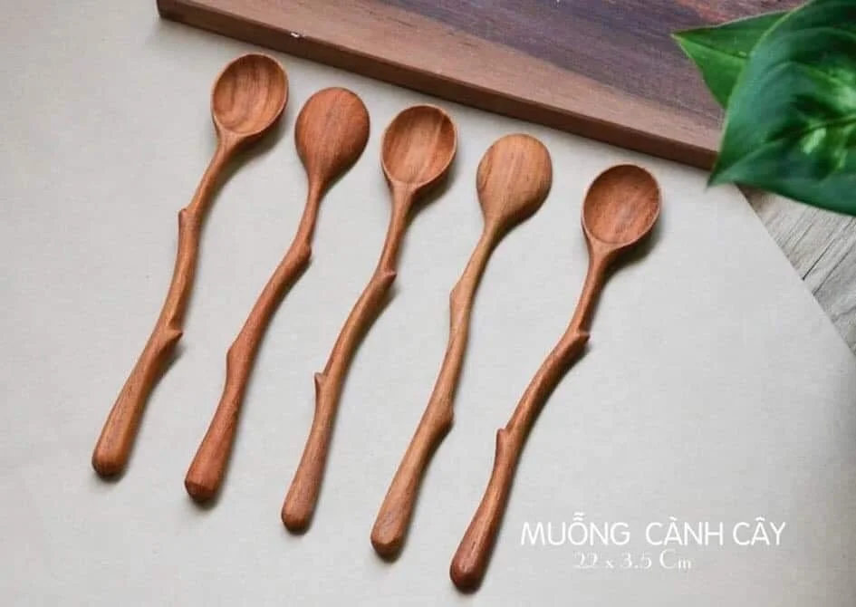 Long Wooden Spoon wooden Table Spoon with Unique Design- Heart Shape