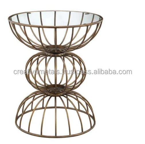 
European Style Furniture console table Round Coffee End Table with Different Color Metal 