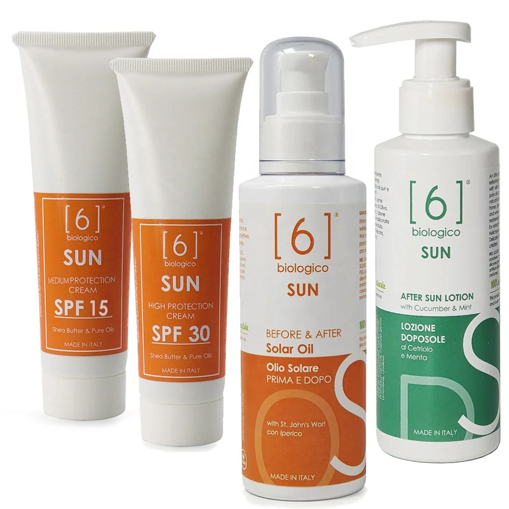 Herbal and Organic Sunscreen Lotion SPF 50 SPF 30 and SPF 15 - Various Scents Available - Made in Italy