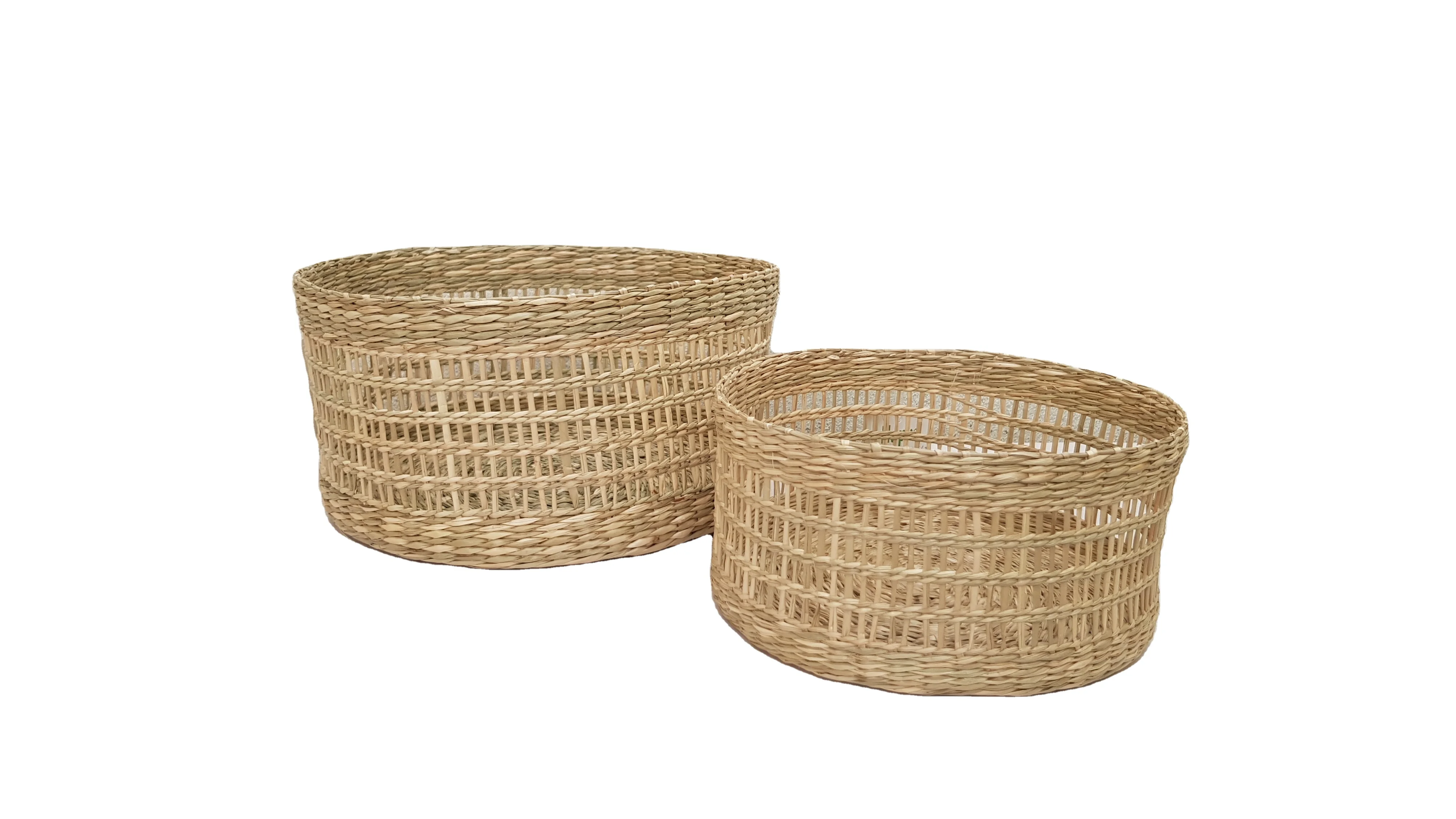Seagrass storage basket planter pot for decoration home made in Vietnam, high quality and cheap price direct factory