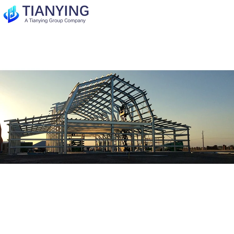 Food factory self built low cost steel structure hangar prefabricated two-story building