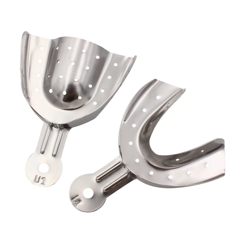 Upper Lower Dental Autoclave Metal Impression Trays Stainless Steel Impression Trays Dental Instruments