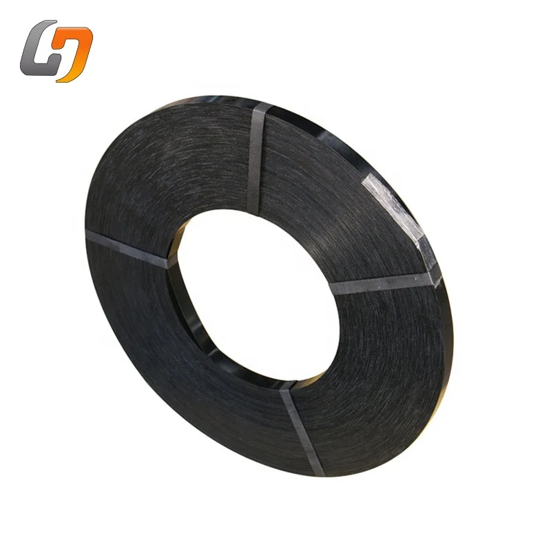 Professional favorable price black painted waxed  steel strap metal steel strip 0.5*19mm Steel strapping for Packing lumber