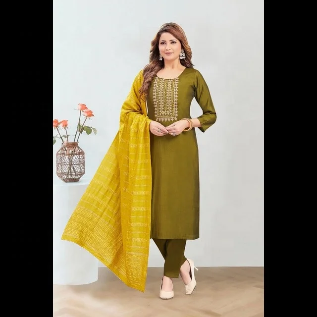 Hand embroidered simple Classic and Elegant Indian and Pakistani style Suit for Women