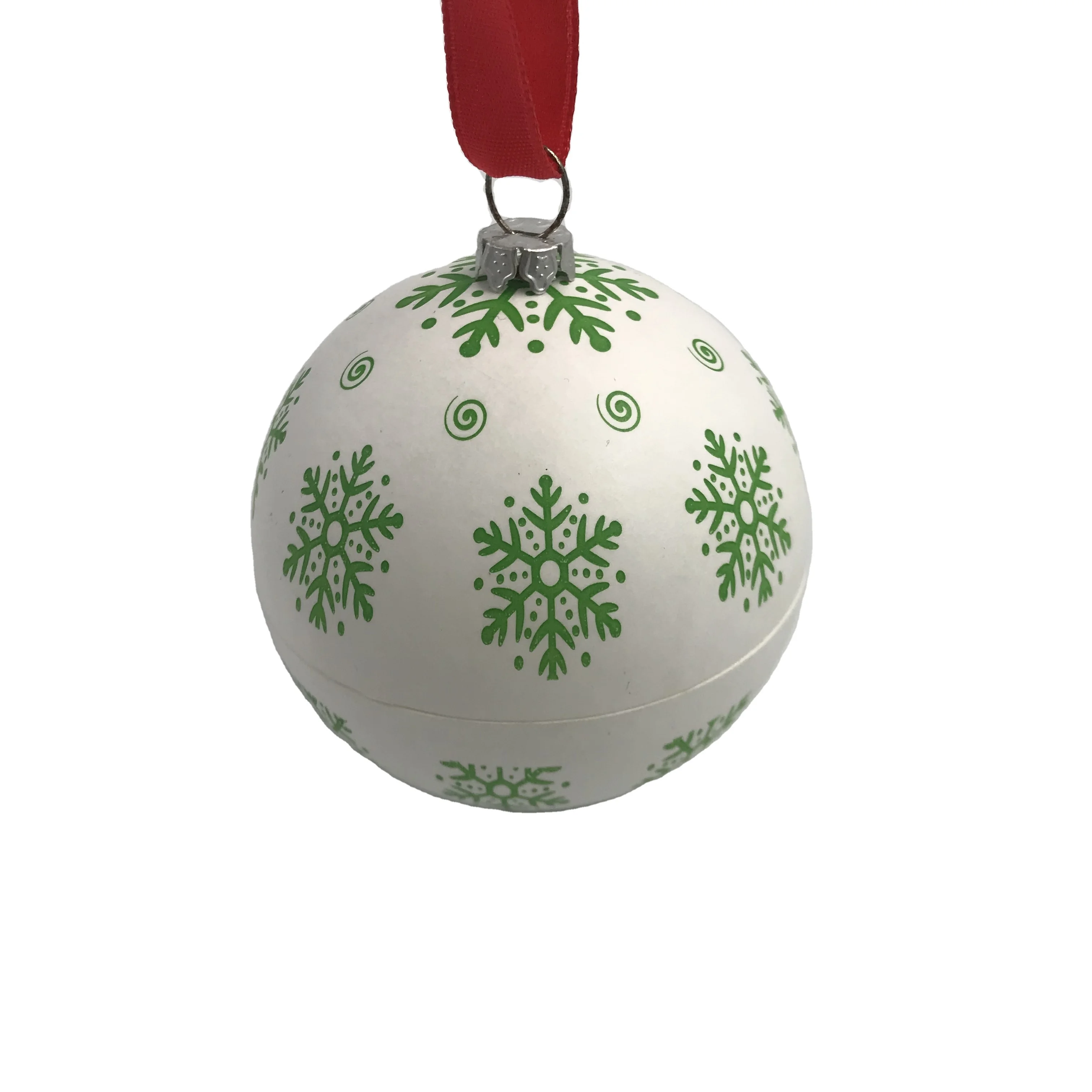 Customize Christmas Tree Baubles Decoration 2021 New Design Biodegradable Bagasse Paper Gold Ball Open Case Charm Hang Ornament