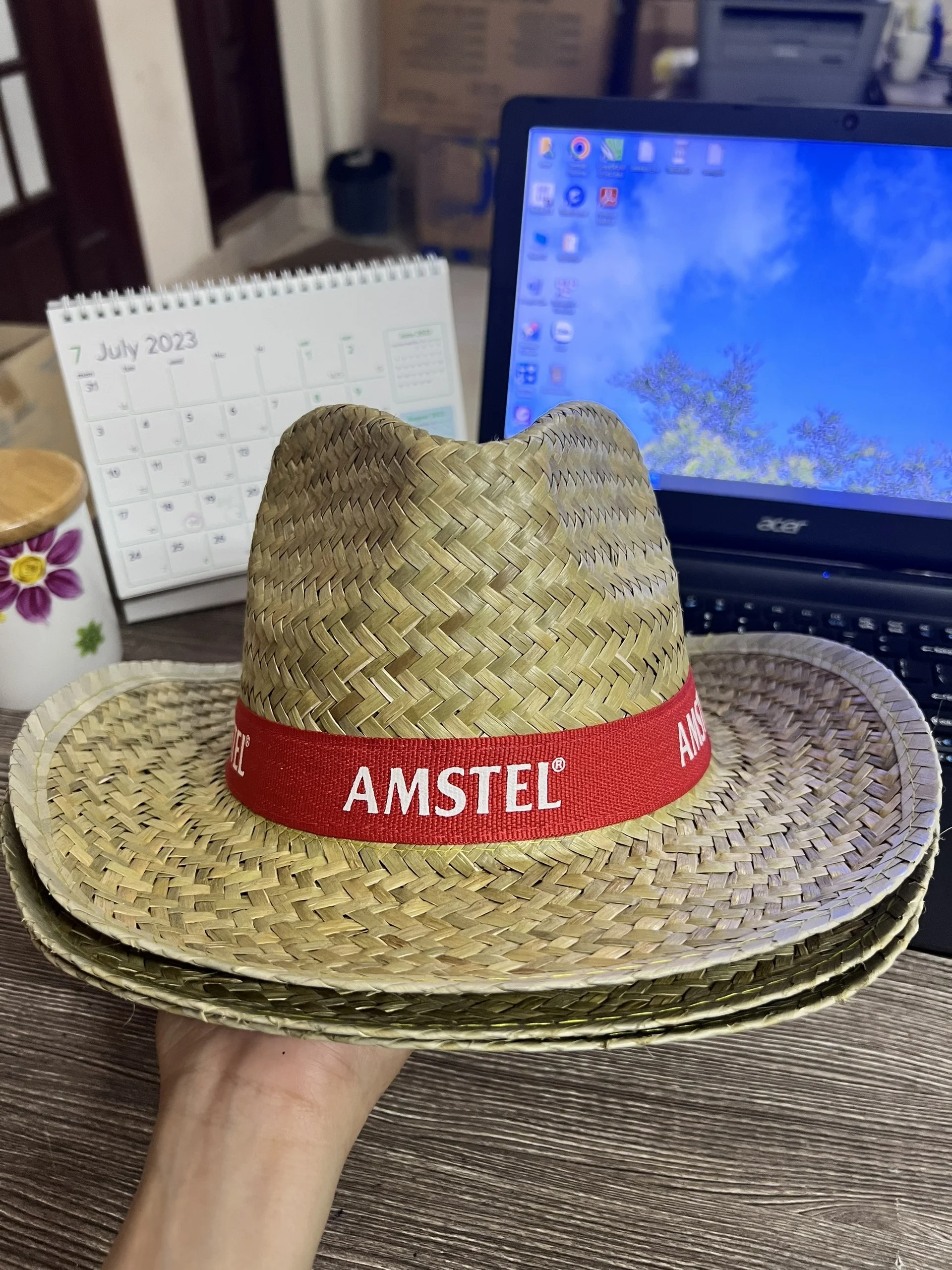 Custom logo straw hat for promotion wholesales in best price from Vietnam factory/Cheapest price cowboy straw hat plain hat