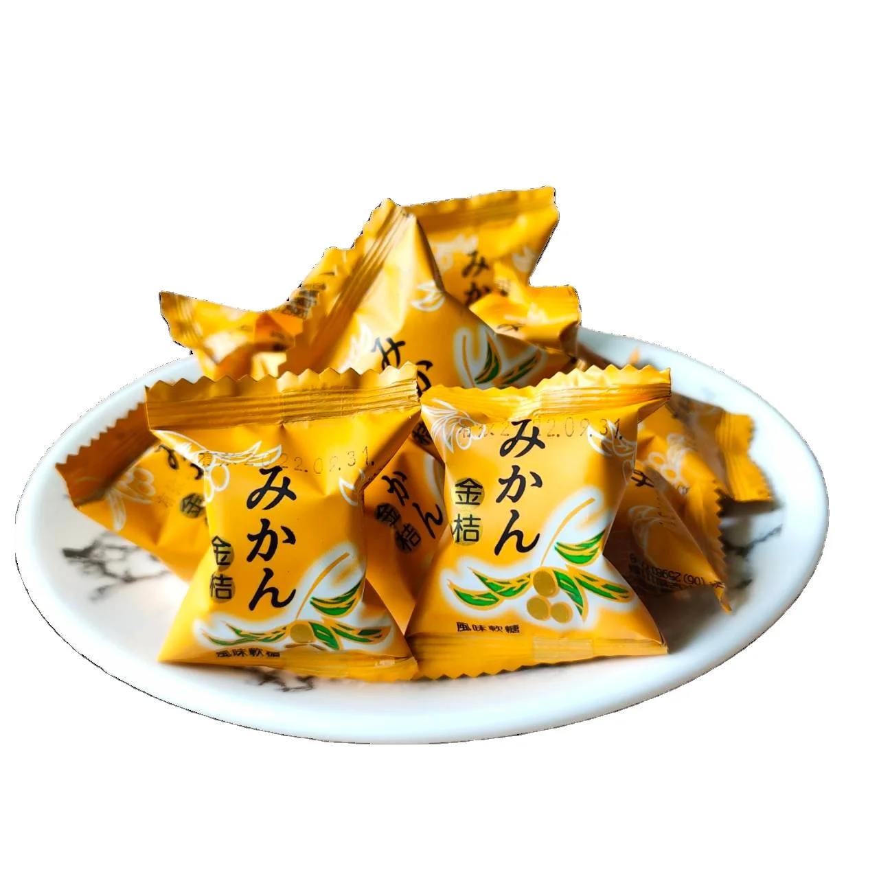 new Halal snacks orange fruit flavor soft candy sweets bulk