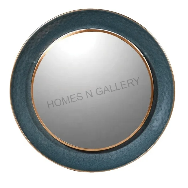 High Quality New Arrival Handmade Round Modern Luxurious Metal Iron Wall Mirror for Home Decoration and Creative Wall Mirror