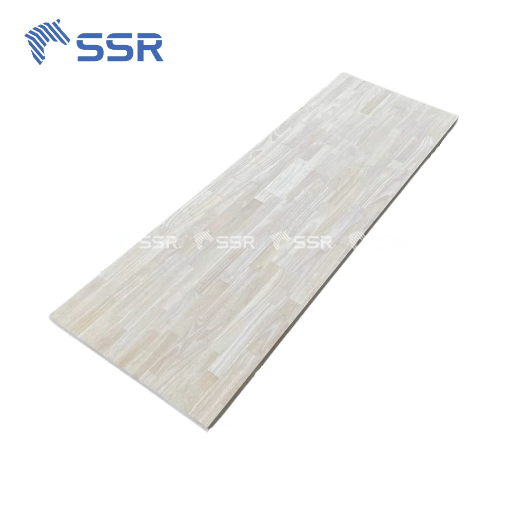SSR VINA - Sustainable Unfinish Hevea Butcher Block Countertops Thickness 1.5 Inches for DIY Island/Kitchen Countertops