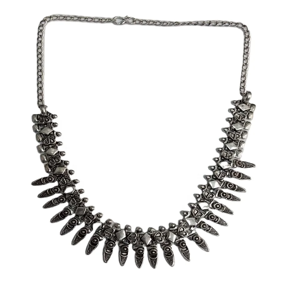 oxidized Gs white metal jewelry  Necklaces  GC-NK-175 for Women Gifting Use Available at Bulk Price for Export