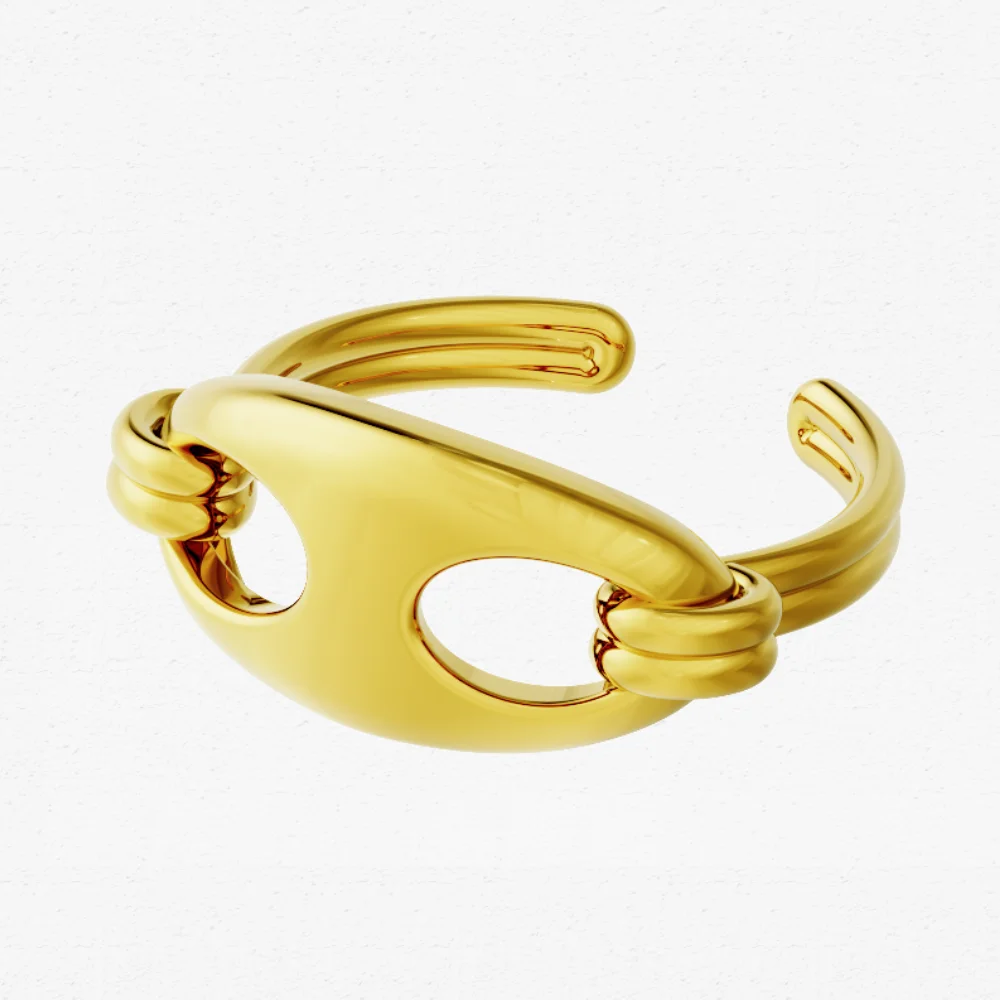 2024 Trend Jewelry Hip Hop Open Adjustable Pig Nose Ring Wholesale Charming Silver Plated 18K Gold