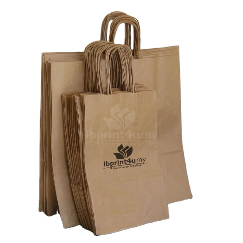 Global Economic Outdoor Grocery Bags With Logo Wholesale Kraft Paper With Handles In Vietnam Trending 2024