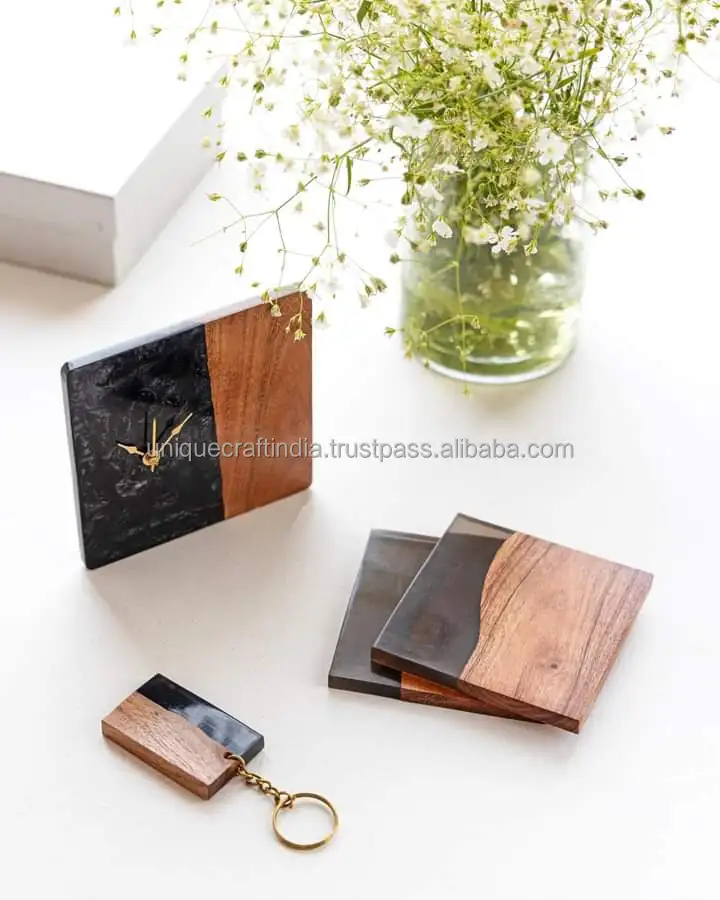 Table Clocks Antique desk clock For Office &  Livingroom High Quality Natural Wooden and Resin Wall Clocks At Reasonable Price