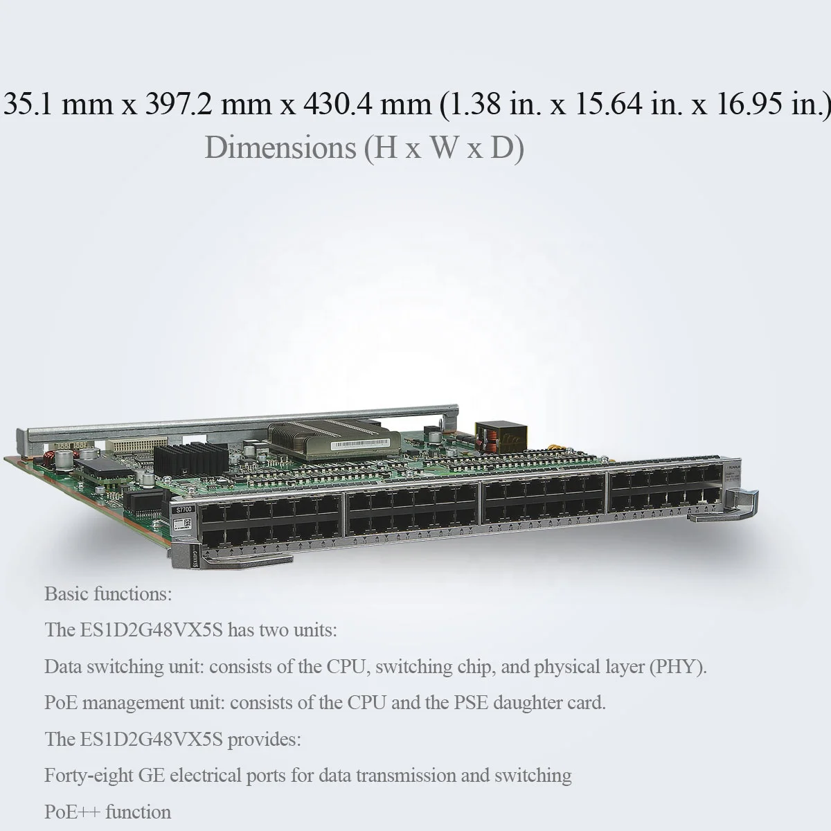 
S7700 interface card ES1D2G48VX5S (X5S RJ45 PoE++) 