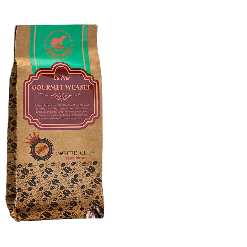 Best Seller Guaranteed Quality Dark Brown Double Roasted Arabica Civet Weasel Ground Coffee 200g Bag From Vietnam in Bulk