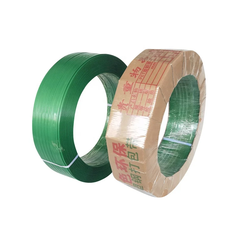 Customized size green or black color smooth polyester belt plastic PET strap with buckles for cotton bales packing
