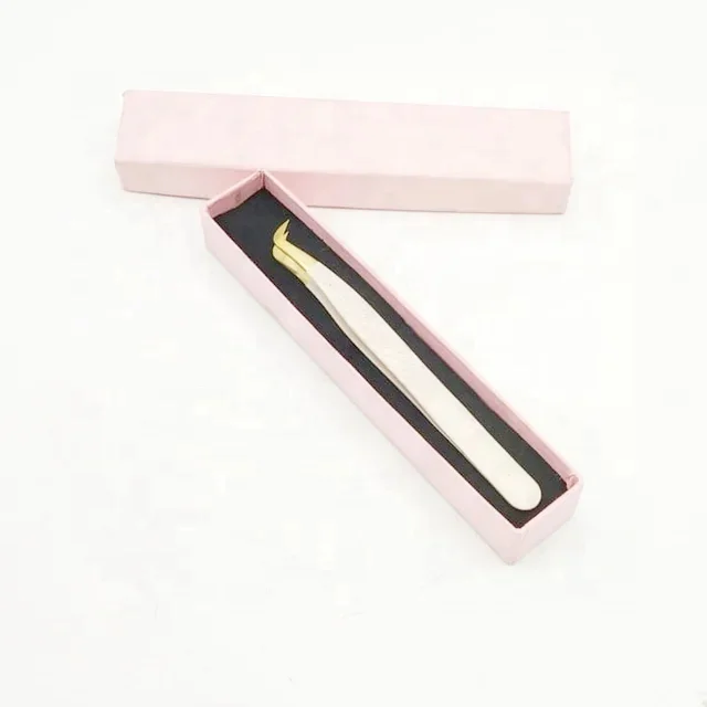 Diamond Grip Nude Powder Coated Tweezers For Eyelash Extension Curved Tweezer Solid Stainless Steel Eyebrow Tweezer Custom Logo