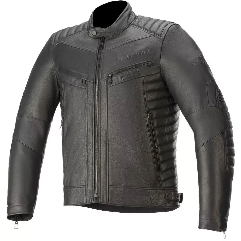 European And American Large Size Autumn And Winter New Mens Jacket Leather Black motorcycle jackets motocross	 Motorcycle & Auto