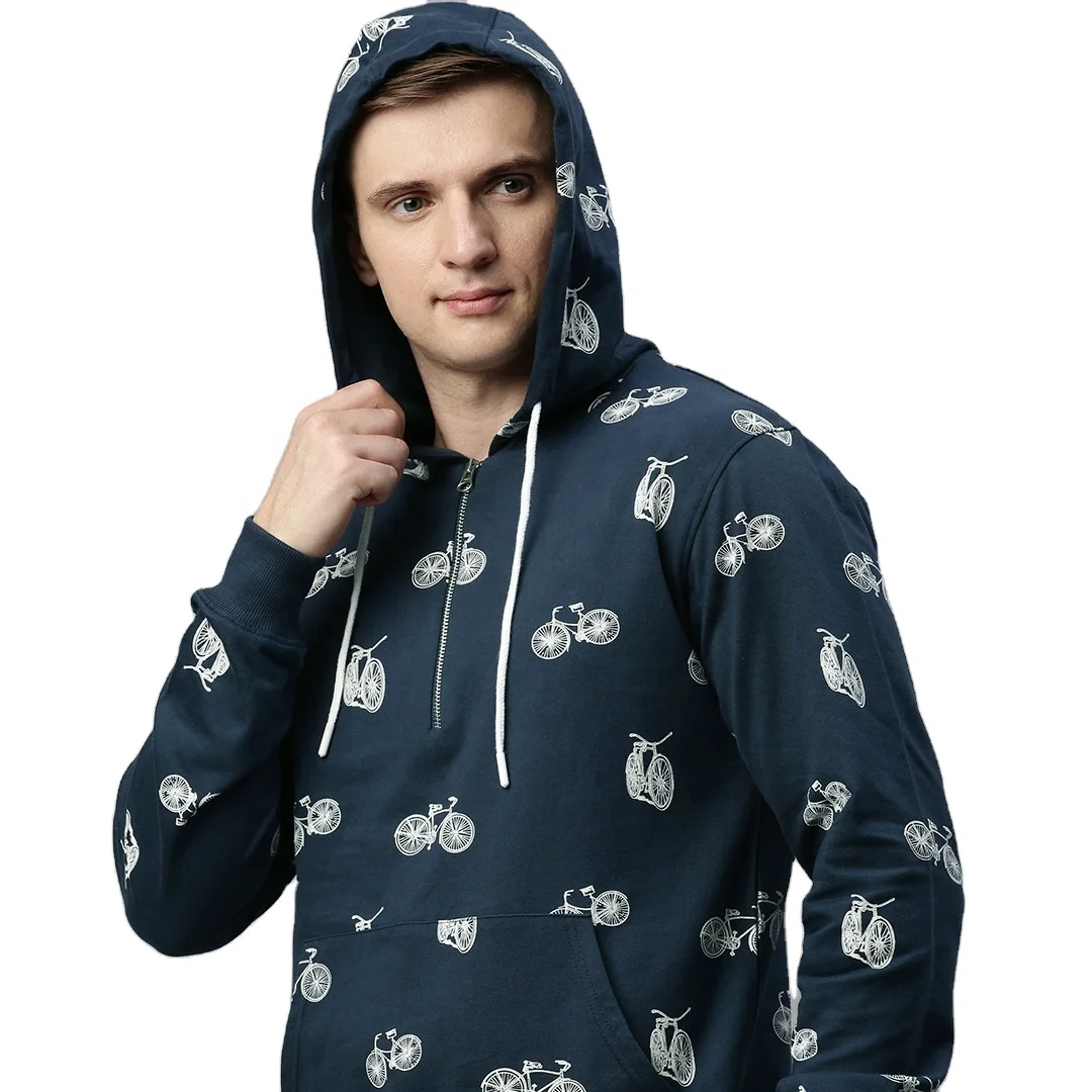 Mens All over Printed Hoodie Full Sleeve Fleece Hoodie Kangaroo Pocket Customization Printed embroidered Hoodies Manufacturer