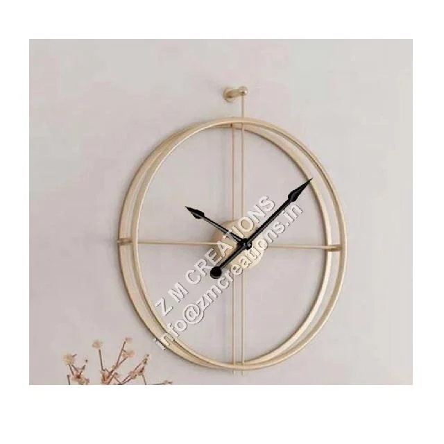 Nordic Contemporary Wall Clocks Large Double Hoop Aluminium Quartz Needle Display Antique Style Home Decoration for Living Room