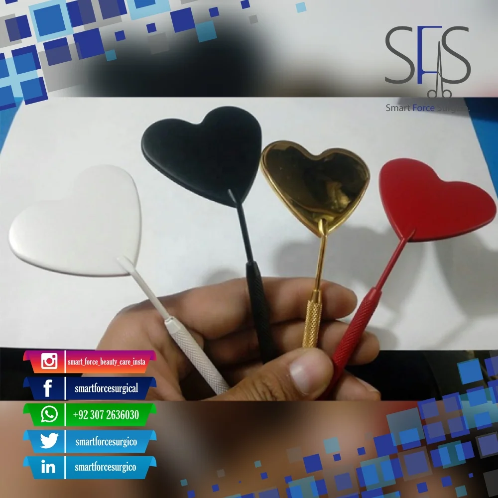 New Arrival Heart Shape Crescent Eyelash Mirrors Gold With Eco Friendly Black Card Box For Lash Beauty Eyelash Mirror