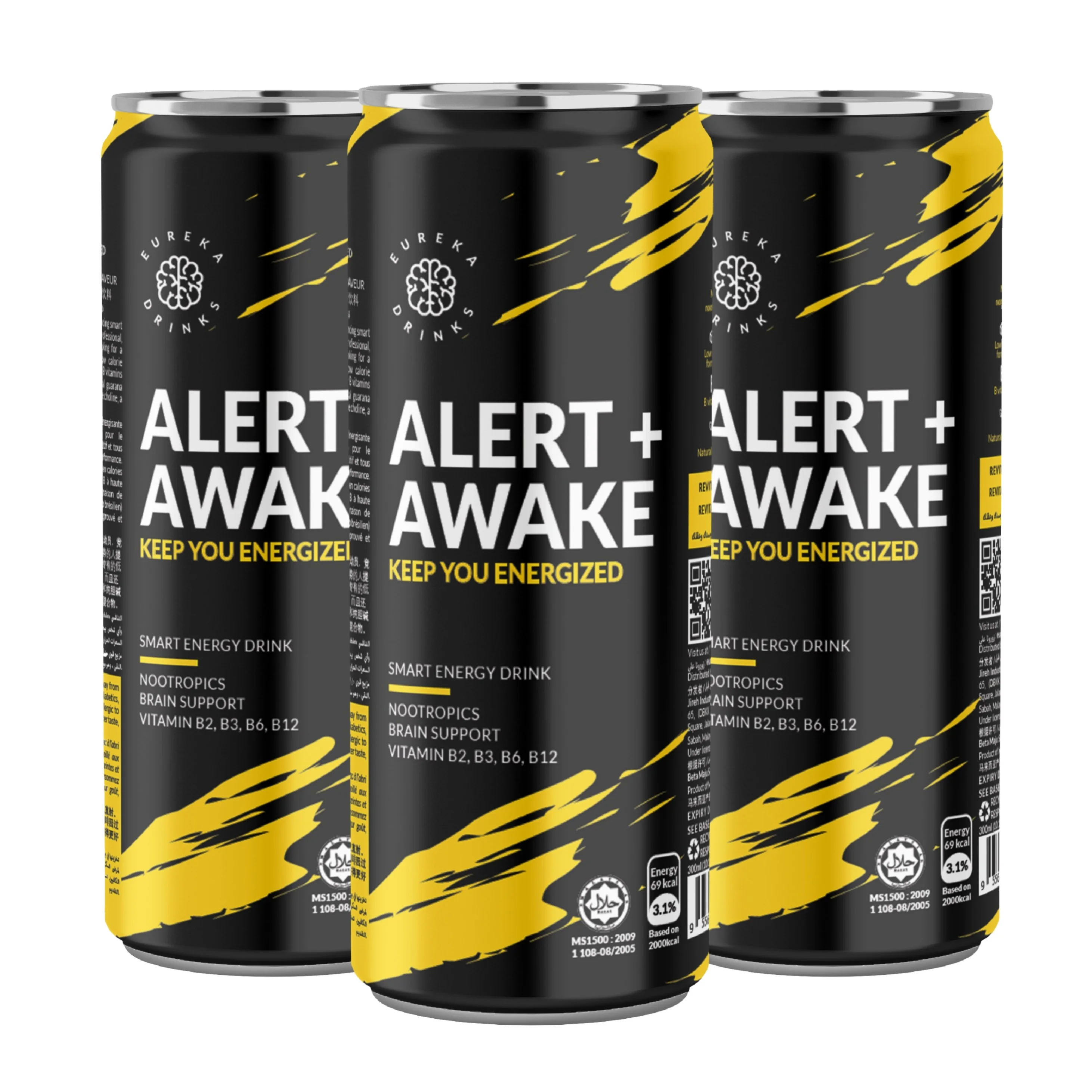 Non Carbonated Halal Nootropic Energy Drink Low Sugar Soft Drink with Caffeine for Sport and Energy