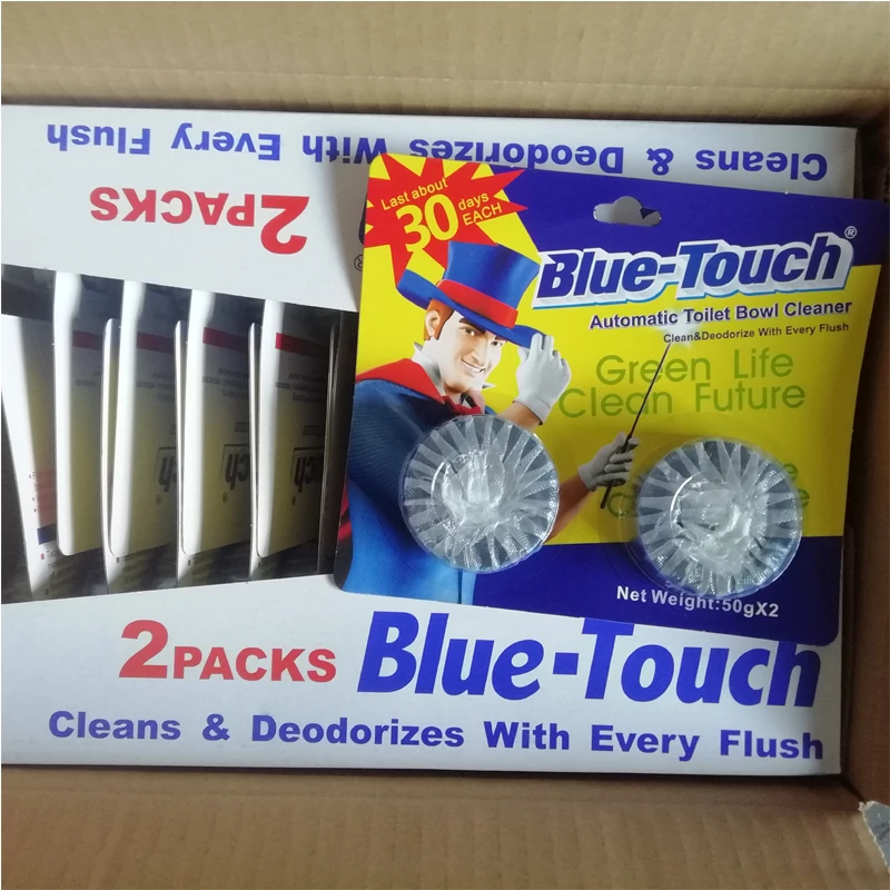 Blue Disposable Toilet Bowl Cleaning Tablets Auto Flush Urinal Deodorizers