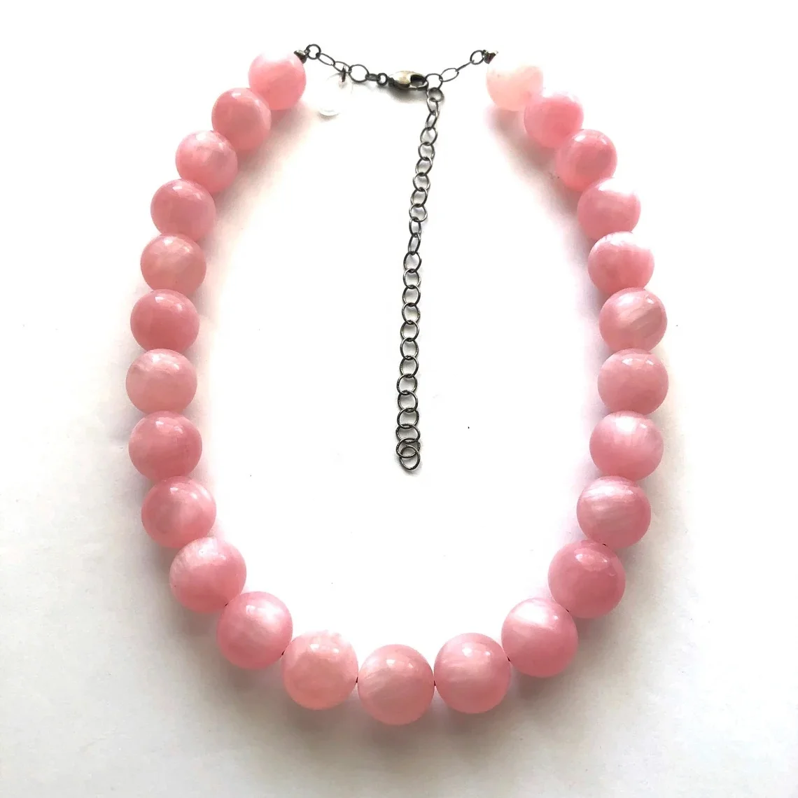 New Arrival 2025 Luxury Fashion Jewelry Marbled Pink Marco Vintage Lucite Beaded Chunky Statement Necklace