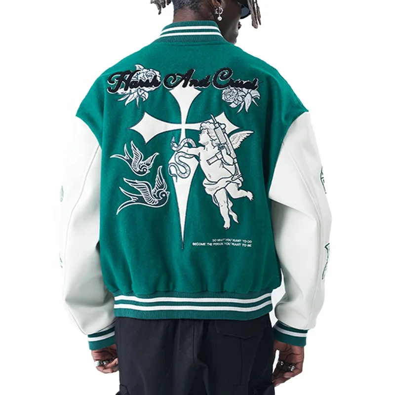 Wholesale Embroidery Logo Baseball Bomber Mens Custom Varsities Jacket