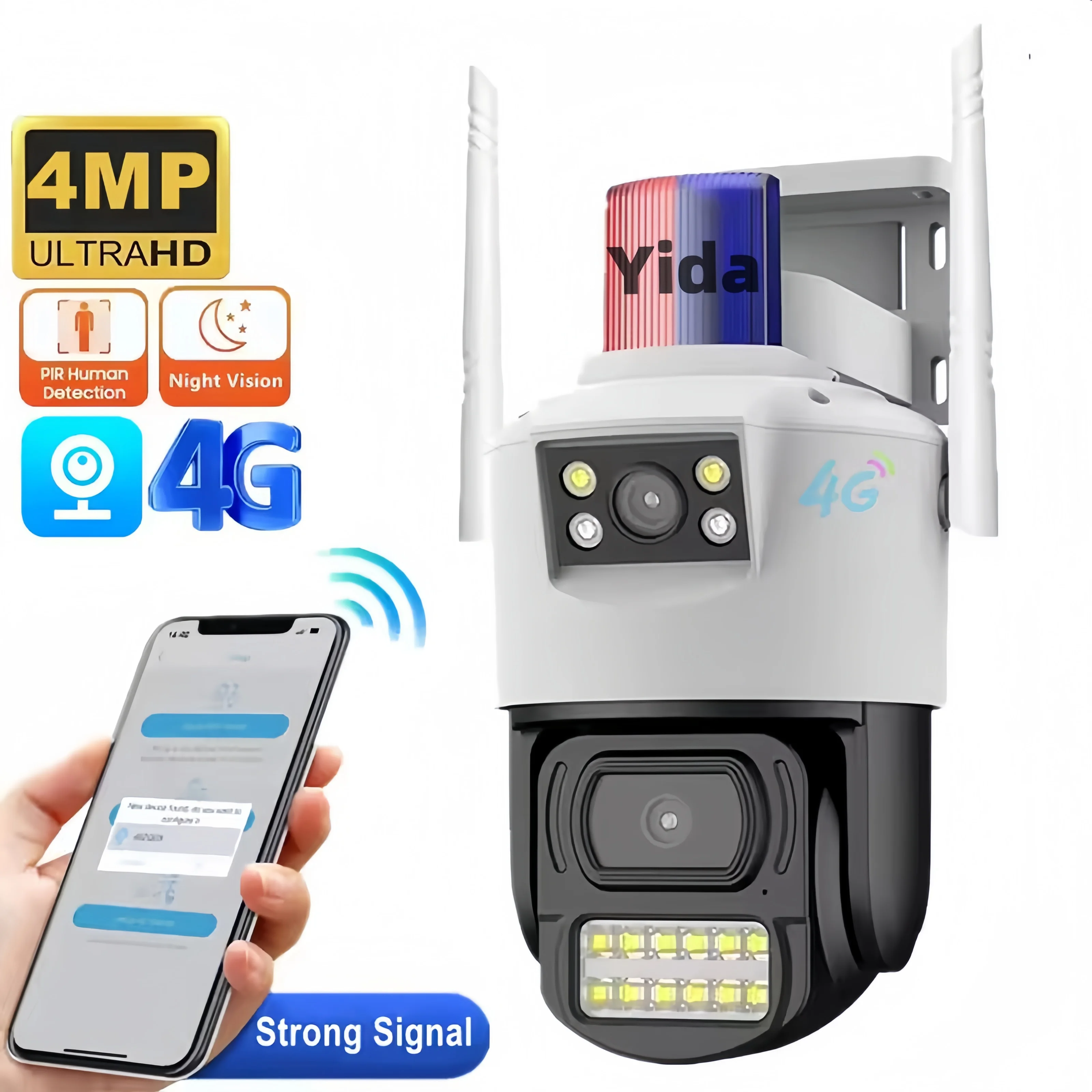 V380 8MP AI Smart Cctv Camera Home Security with 4K Full Color Night Vision 360 Ptz Alarm IP Camera Outdoor Use