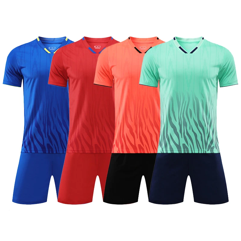 Custom Made High Quality Light Weight Football Uniform Team Football Kits Men Soccer Jersey Suit