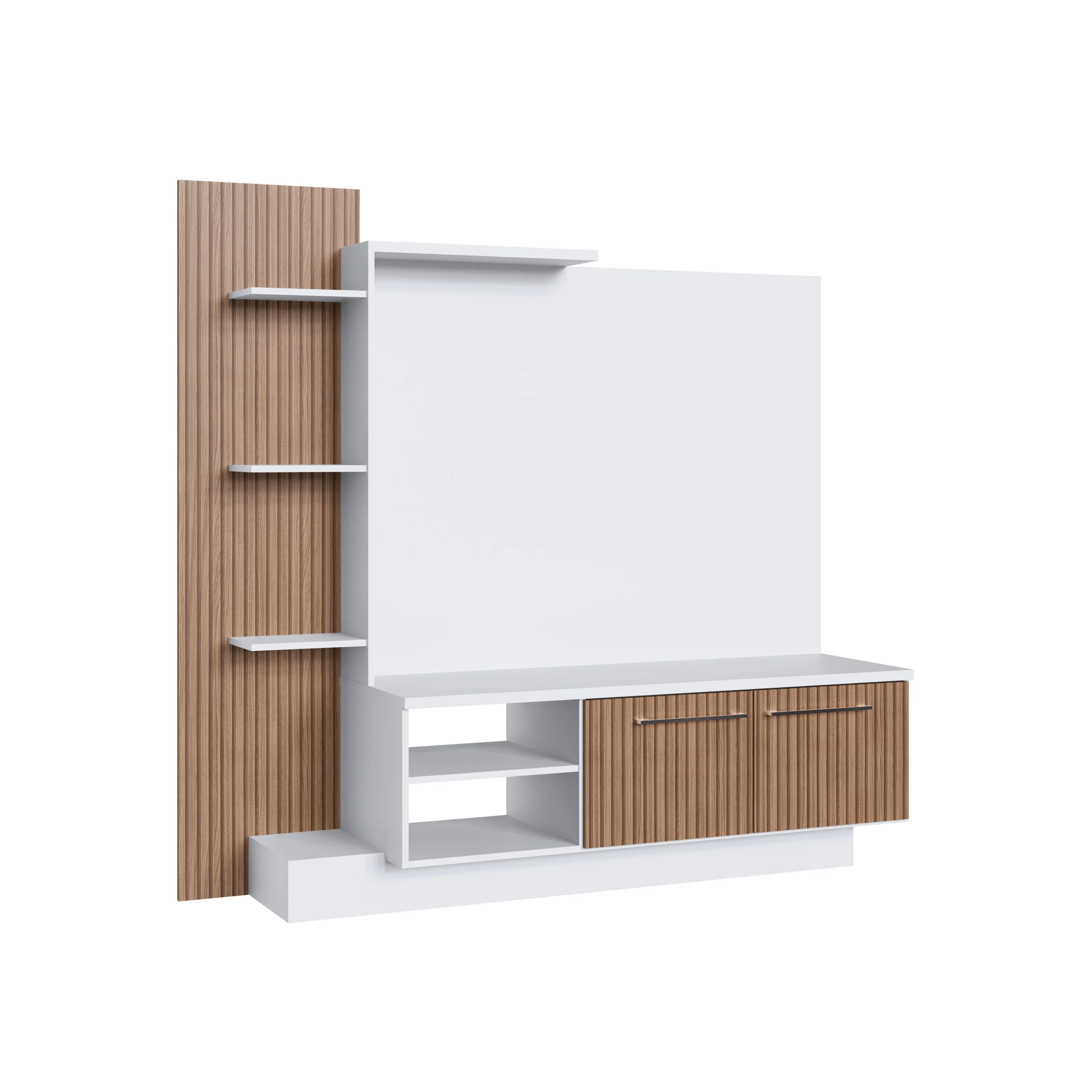 Modern Style Entertainment Center GABRIELA 2 doors Wooden Home Living Room Furniture Particleboard Milano/White Brazil Design