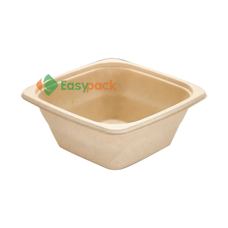 Disposable square pulp food container biodegradable cake box