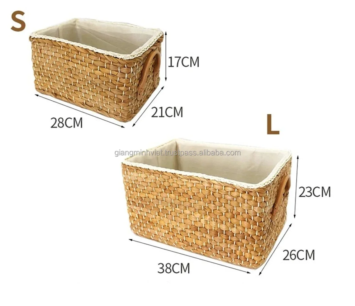 Woven Storage Basket Handmade Wicker Baskets - Laundry Sundries Organiser Clothes Toys - Container Decor