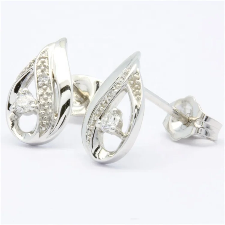 Wholesale Luxury Pear Earrings Engagement Gift 18K 14K 9K White Gold Diamond Fine Jewelry Jewelry Sets For Women