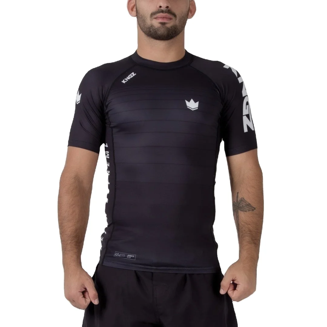 Custom Made High Quality BJJ Rashguard MMA Compression Rash Guards / Custom Jiu-Jitsu Rash Guard With Kingz Cut Style Rash Guard
